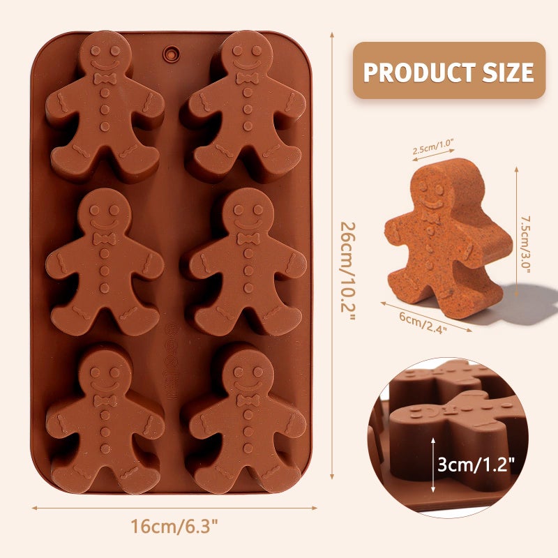 Meltset M Meltset Silicone Baking Mold Gingerbread Man Chocolate Mold DIY Soap Mold - Image 2